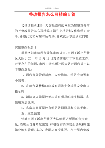 整改报告怎么写精编5篇