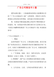 广告公司策划书3篇