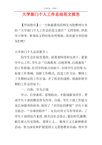 大学部门个人工作总结范文报告