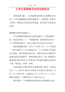 大学生假期辅导老师实践报告