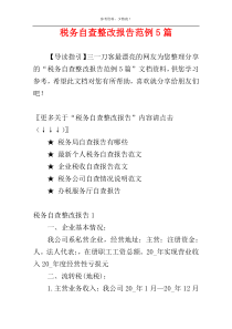 税务自查整改报告范例5篇