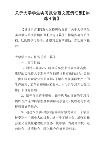 关于大学学生实习报告范文范例汇聚【热选4篇】