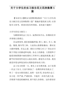 关于大学生的实习报告范文范例集聚5篇