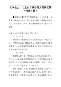 大学生会计专业实习报告范文范例汇聚（精选4篇）