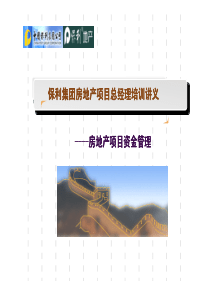 e5产资金管理-保利地产总经理培训材料