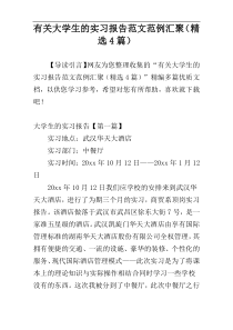 有关大学生的实习报告范文范例汇聚（精选4篇）