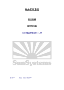 chineseSUNSYSTEMS培训手册