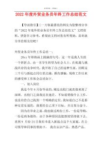 2022年度外贸业务员年终工作总结范文