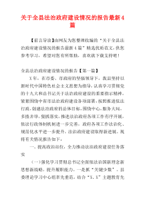 关于全县法治政府建设情况的报告最新4篇