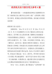 政府机关实习报告范文参考4篇