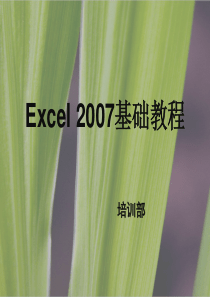 Excel2007基础教程(培训部)