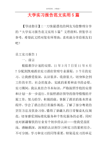 大学实习报告范文实用5篇