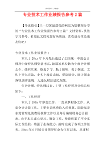 专业技术工作业绩报告参考2篇