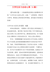 大学生实习总结心得（4篇）