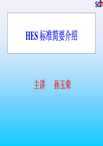 HES标准简要介绍(培训教材)