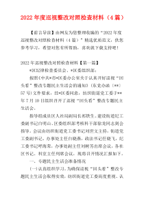 巡视整改对照检查材料2022年度（4篇）