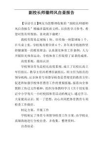 副校长师德师风自查报告