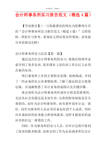 会计师事务所实习报告范文（精选4篇）