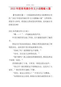 2022年度高考满分作文小说精编4篇