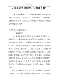 大学生实习报告范文（精编3篇）