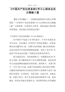 《中国共产党问责条例》学习心得体会范文精编5篇