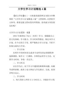 大学生学习计划精选4篇