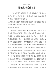 眼镜实习总结3篇