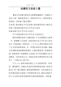 动漫实习总结3篇