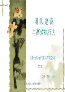 团队建设与高效执行力(甘肃xx房地产开发有限公司培训课