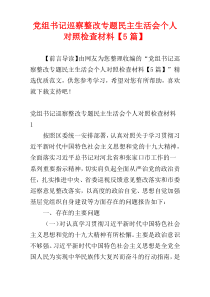 党组书记巡察整改专题民主生活会个人对照检查材料【5篇】