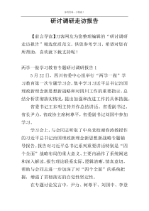 研讨调研走访报告