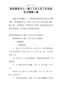 政务服务中心—窗口工作人员工作总结范文精编2篇