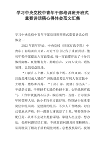 学习中央党校中青年干部培训班开班式重要讲话稿心得体会范文汇集