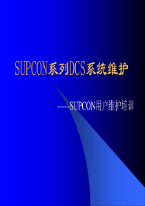 SUPCON系列DCS系统维护培训