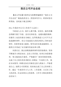 我在公司开会总结