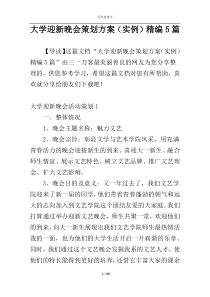 大学迎新晚会策划方案（实例）精编5篇