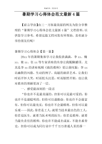 暑期学习心得体会范文最新4篇