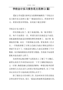 学校会计实习报告范文范例(2篇)