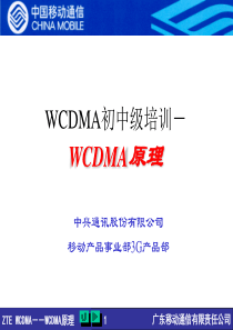 WCDMA原理--中兴培训