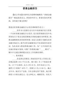 普惠金融报告