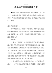 教学的反思报告精编3篇