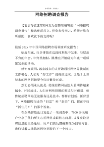 网络招聘调查报告