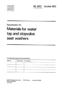 BS 3457-1973 Specification for materials for water