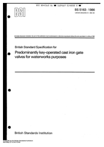 BS 5163-1986 专用扳把操作的供水用铸铁闸阀