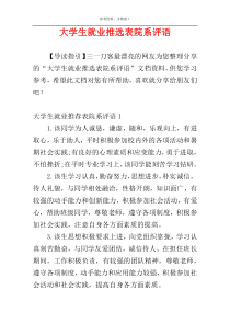 大学生就业推选表院系评语