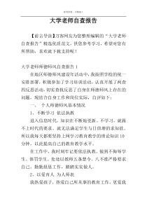 大学老师自查报告