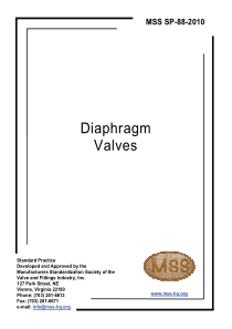 MSS SP-88-2010 隔膜阀 Diaphragm Valves