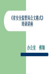 《省安全监管局公文格式》培训讲座