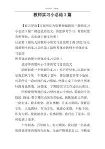 教师实习小总结3篇