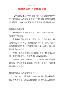 我的新老师作文精编3篇